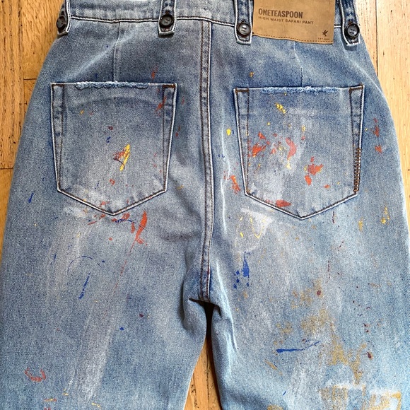 NWT - One Teaspoon Painted High  waist Safari Jean - Free People - size 24 or XS - Picture 2 of 9